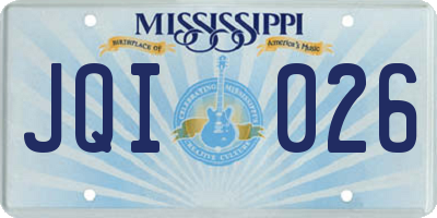MS license plate JQI026