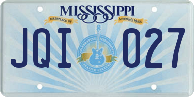 MS license plate JQI027