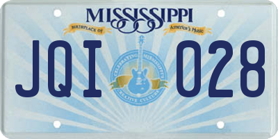 MS license plate JQI028