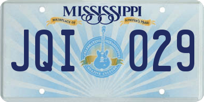 MS license plate JQI029