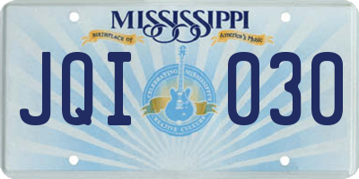 MS license plate JQI030