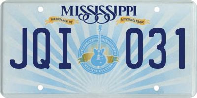 MS license plate JQI031