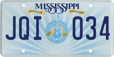 MS license plate JQI034