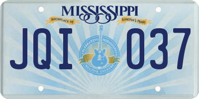 MS license plate JQI037