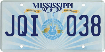 MS license plate JQI038