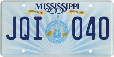 MS license plate JQI040