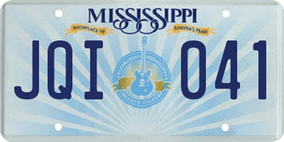 MS license plate JQI041