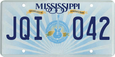 MS license plate JQI042