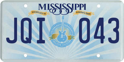 MS license plate JQI043