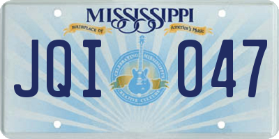 MS license plate JQI047