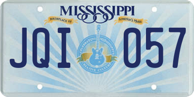 MS license plate JQI057