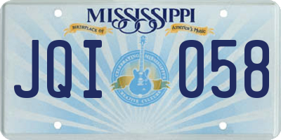 MS license plate JQI058