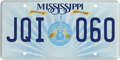 MS license plate JQI060