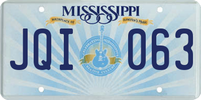 MS license plate JQI063