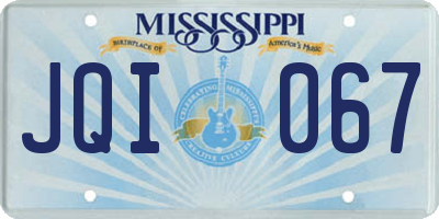 MS license plate JQI067