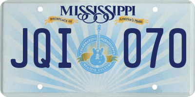 MS license plate JQI070