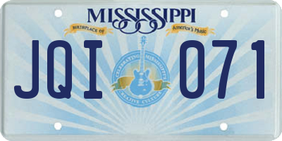 MS license plate JQI071