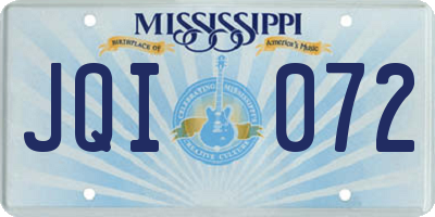 MS license plate JQI072