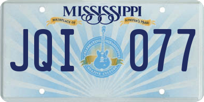 MS license plate JQI077