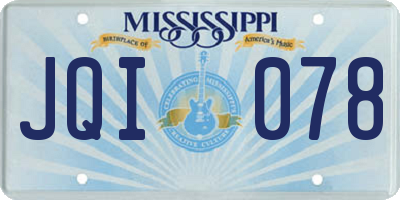 MS license plate JQI078