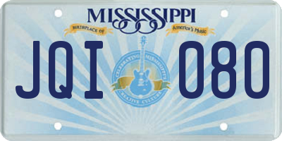 MS license plate JQI080