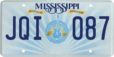 MS license plate JQI087
