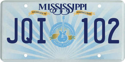 MS license plate JQI102
