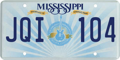 MS license plate JQI104