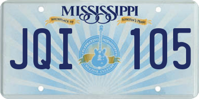 MS license plate JQI105