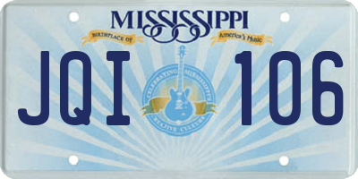 MS license plate JQI106