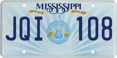 MS license plate JQI108
