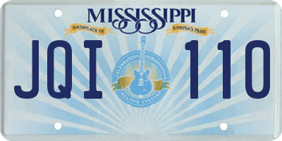 MS license plate JQI110