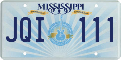 MS license plate JQI111