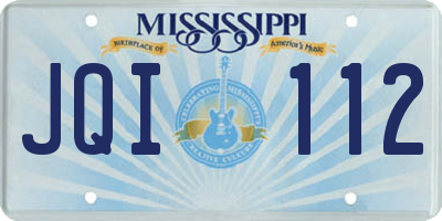 MS license plate JQI112
