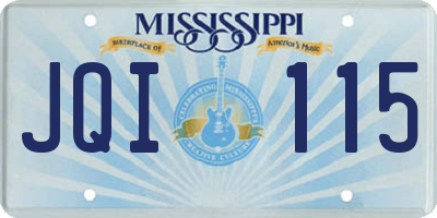 MS license plate JQI115