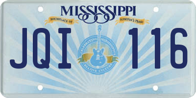 MS license plate JQI116