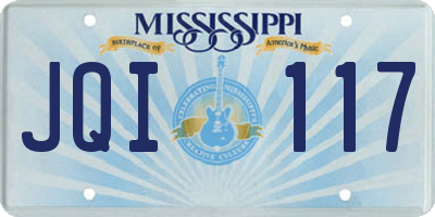 MS license plate JQI117