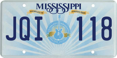 MS license plate JQI118