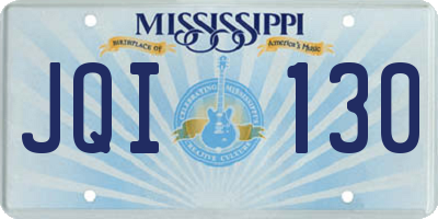MS license plate JQI130