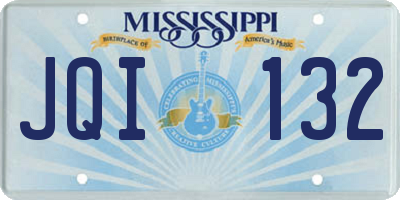 MS license plate JQI132