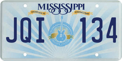 MS license plate JQI134