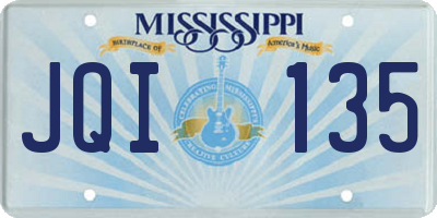 MS license plate JQI135
