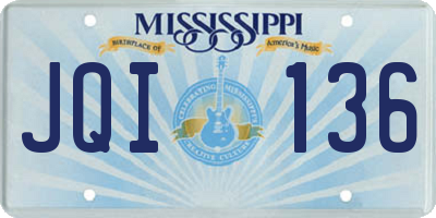 MS license plate JQI136