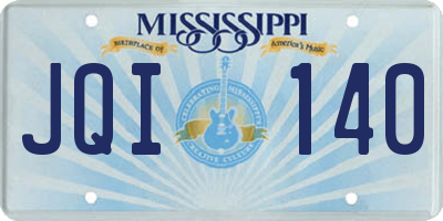 MS license plate JQI140