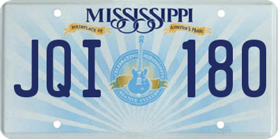MS license plate JQI180