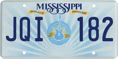 MS license plate JQI182