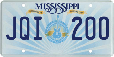 MS license plate JQI200