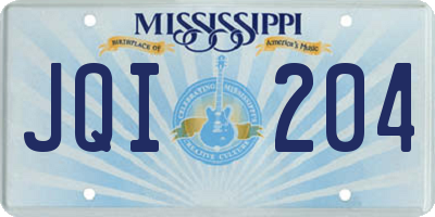 MS license plate JQI204