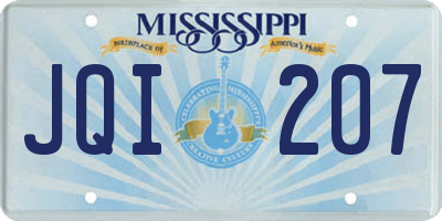 MS license plate JQI207