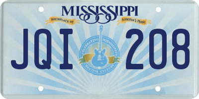 MS license plate JQI208